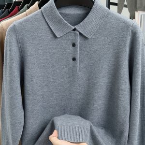 SINBOS 2025 Hot: New Autumnu002FWinter Fashion Business High-End Men's Collared Button- Long Sleeve Knit Sweater, Comfortable and Light Beige-Friendly