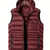 New Lightweight Autumn And Winter Casual Vests for Men, Featuring a Removable Hood, Warm Sleeveless Outerwear.