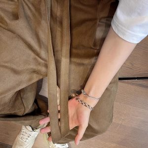 Men's Loose Retro Versatile Pants with Ribbon Detail