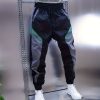 Men’s Long Pants Casual Trousers with Drawstring Elastic Waist, Black, Green, Gray Color Block Design, Trendy Street Sport Style, Comfortable and Adjustable, Pair with White Casual Shoes for Daily and Sports Wear