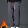 Men’S Autumn And Winter Fleece-Lined Slim-Fit Casual Trousers, Thickened for Warmth And Comfort.