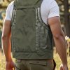 Men’S Outdoor Fishing Mesh Vest | 2023 New Style, Multi-Pocket, V-neck, Non-Stretch Fabric, Solid Color, Fallu002FWinter Season