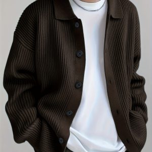 Men's Casual Knit Collar Cardigan