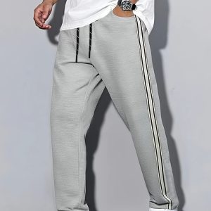 Trendy Men's Pants Unlock New Trendy Cross-Border American Striped Men'S Straight Loose Sports-Style Long Pants