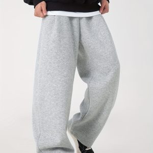 Men'S Fashion New Spring And Autumn Solid Color Loose Drawstring Casual Pants for Commuting