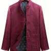 Men’S Tang Jacket for Spring And Autumn, Long-Sleeved Top, Traditional Chinese Clothing with a Cultural Flair, Chinese Size, Please Check The Size Guide Carefully
