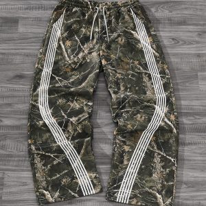 Relaxed Camo Pants Men's Casual Camo Pants - Relaxed Fit All-Season Outdoor Pants with Adjustable Drawstring Waist, Machine Washable for Fishing, Camping & Daily Wear, Fishing Attire, Camo Pattern Pants, Practical Side Pockets