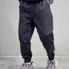 Men’s Casual Pants, Men’s Jogger Pants, Men’s Athletic Joggers, Black with Silvery Side Stripes, Lightweight Quick-Dry Fabric, Loose Fit, Versatile Daily Wear