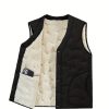 Men’s Warm Fleece-Lined Vest – Casual V-Neck, Sleeveless Jacket for Fall & Winter