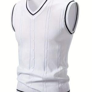 New Cross-Border Men'S Vest with a Twisted Knit Design.