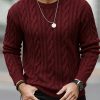 New Autumn-Winter Men’s Casual Commuter Solid Color Crew Neck Knit Pullover