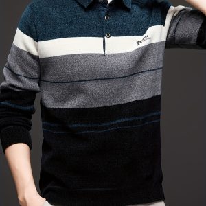 Men's Winter Shirt Men's Autumn and Winter -Lined Thickened Turn- Collar Shirt Button Knitwear, Suitable for Outdoor Activities, Traveling Outdoors, Office Daily Wear Etc